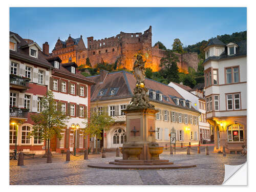 Selvklebende plakat Heidelberg Kornmarkt