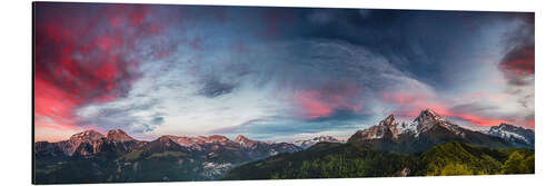 Quadro em alumínio Sunset over the Berchtesgaden