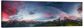 Canvas print Sunset over the Berchtesgaden