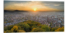 Aluminium print Freiburg at sunset