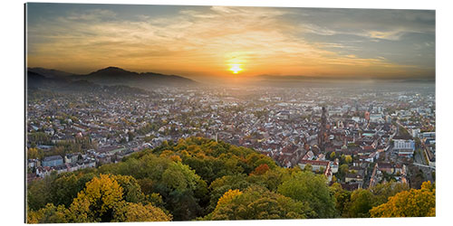 Tableau en plexi-alu Fribourg-en-Brisgau au coucher du soleil