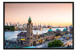 Gerahmter Kunstdruck Hamburg Landungsbrücken