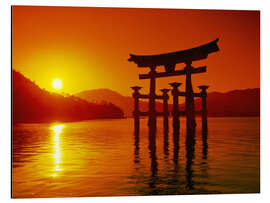 Aluminium print Itsukushima shrine in the evening