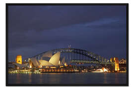 Gerahmter Kunstdruck Sydney Oper und Harbour Bridge