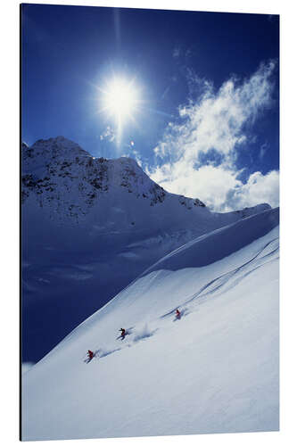 Aluminium print Heli-skiing on the Aoraki