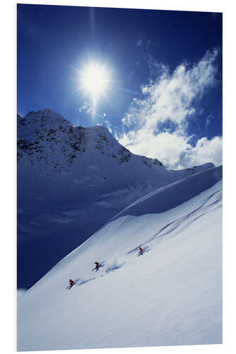 Foam board print Heli-skiing on the Aoraki