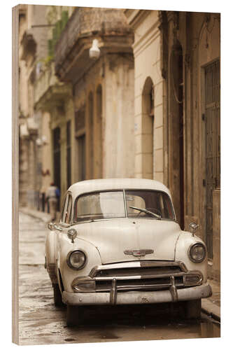 Holzbild Oldtimer in Havanna