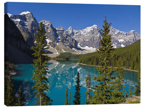 Leinwandbild See vor den Canadian Rockies