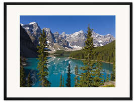 Gerahmter Kunstdruck See vor den Canadian Rockies