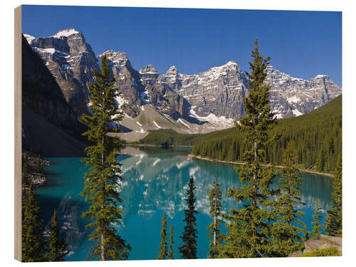 Cuadro de madera Lago Moraine, en el parque nacional de Banff, Canadá