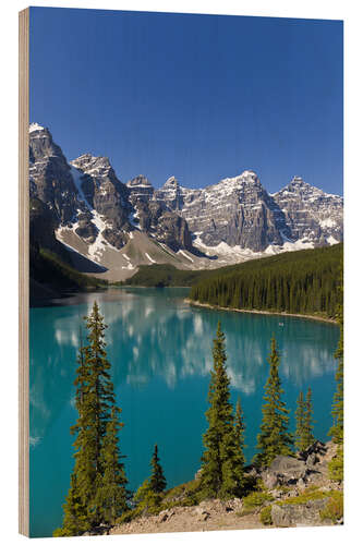 Obraz na drewnie Moraine Lake in the mountain valley