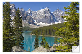 Wandsticker Moraine Lake vor Bergen