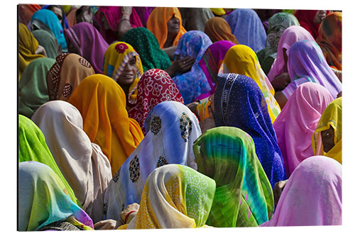 Aluminium print Women in Colourful Saris