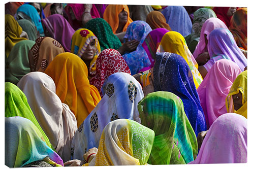 Lærredsbillede Women in Colourful Saris