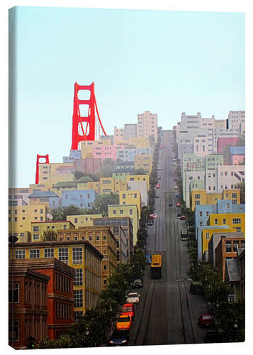 Canvas print San Francisco and Golden Gate Bridgee