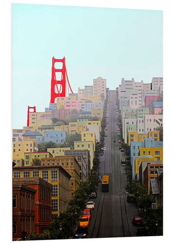 PVC-tavla San Francisco and Golden Gate Bridgee