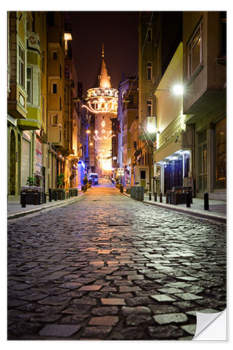 Wall sticker The famous Galata-Tower at night (Istanbul/Turkey)