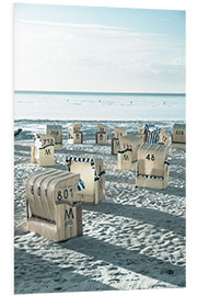 Quadro em PVC Roofed beach chairs at the North Sea in Duhnen (Cuxhaven/Germany)