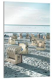 Tableau en plexi-alu Chaises de plage à Duhnen en Allemagne