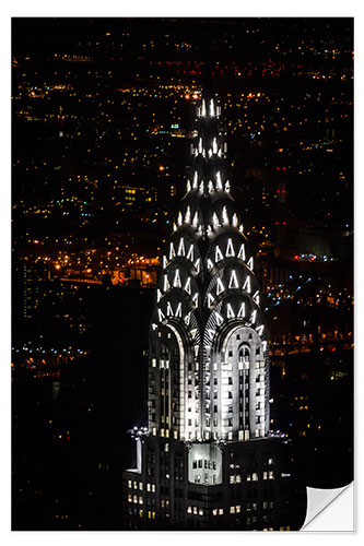 Selvklebende plakat Chrysler Building New York City by Night