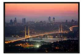 Gerahmter Kunstdruck Bosporus-Bridge at Night (Istanbul / Turkey)