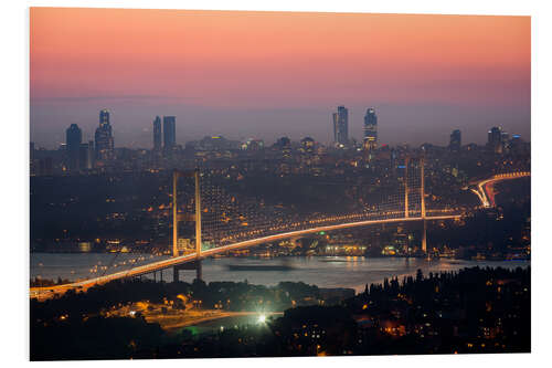 Tableau en PVC Bosporus-Bridge at Night (Istanbul / Turkey)