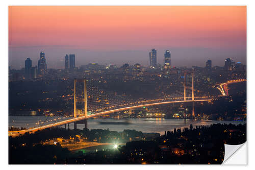 Naklejka na ścianę Bosporus-Bridge at Night (Istanbul / Turkey)