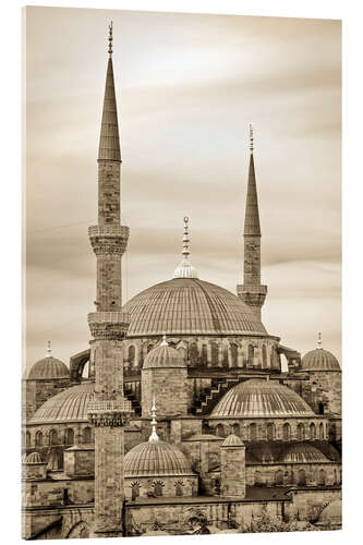 Cuadro de metacrilato the blue mosque in sepia (Istanbul - Turkey)