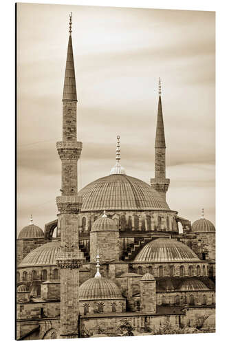 Aluminium print the blue mosque in sepia (Istanbul - Turkey)