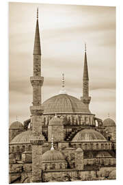 PVC-tavla the blue mosque in sepia (Istanbul - Turkey)