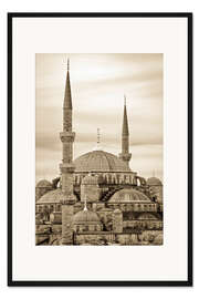 Gerahmter Kunstdruck the blue mosque in sepia (Istanbul - Turkey)