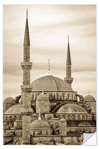 Vinilo para la pared the blue mosque in sepia (Istanbul - Turkey)