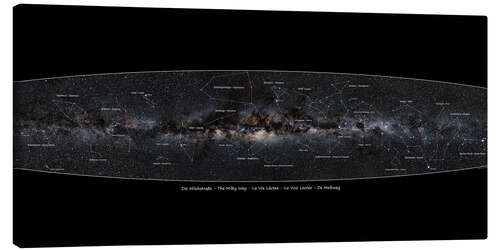 Canvas print Milky Way, labeled (german)