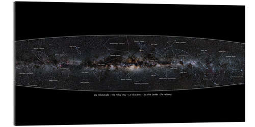 Gallery print Milky Way, labeled (german)