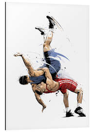 Aluminium print Wrestling