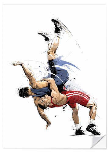 Selvklebende plakat Wrestling