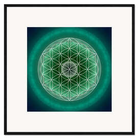 Ingelijste kunstdruk Flower of Life 11