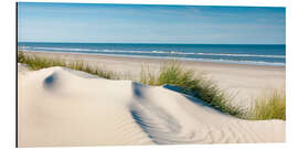 Aluminium print Langeoog seascape with dunes and fine beach grass