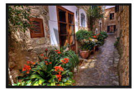 Gerahmter Kunstdruck Mallorca Fornalutx Frühling