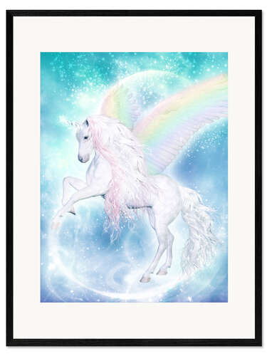 Framed art print Rainbow Unicorn Pegasus