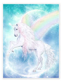 Poster  Regnbåge enhörning Pegasus - Dolphins DreamDesign