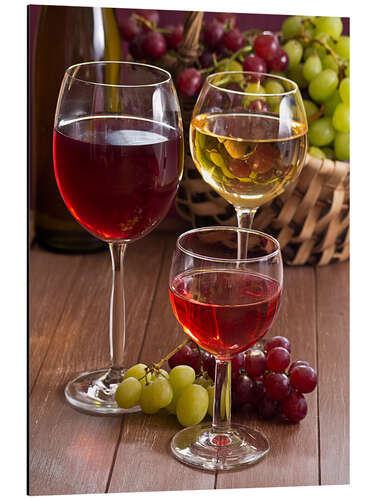 Aluminium print Wine in Glasses