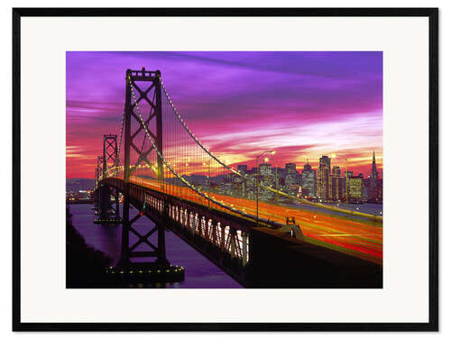 Kunsttryk i ramme Bay Bridge in San Francisco