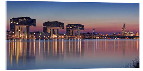 Acrylic print Cologne skyline at sunset