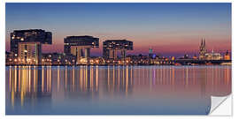 Selvklebende plakat Cologne skyline at sunset