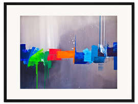 Gerahmter Kunstdruck Bunte Streifen