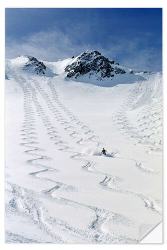 Sticker mural Skieur dans la poudreuse en Utah, USA