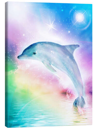 Canvas print Rainbow dolphin