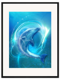 Gerahmter Kunstdruck Delfin Energie
