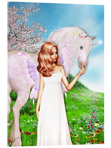 Acrylic print Angel and Unicorn